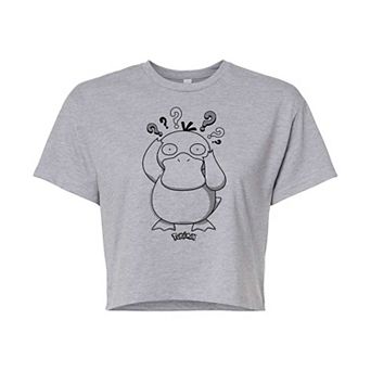 Juniors' Pokémon Psyduck Cropped Graphic Tee