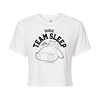 Juniors' Pokémon "Team Sleep" Cropped Graphic Tee