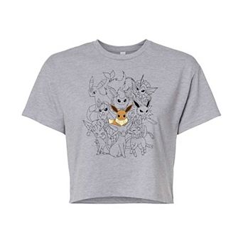 Juniors' Pokémon Eevee Group Evolution Cropped Graphic Tee