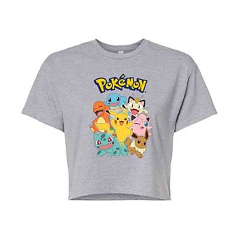 Juniors' Pokémon Group Shot Characters Cropped Graphic Tee
