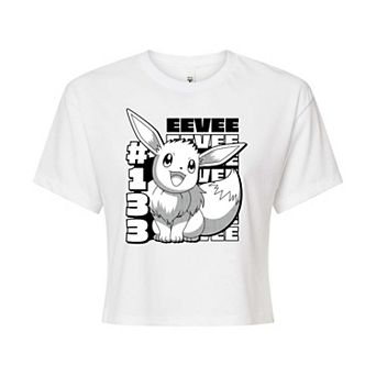 Juniors' Pokémon "Eevee 133" Cropped Graphic Tee