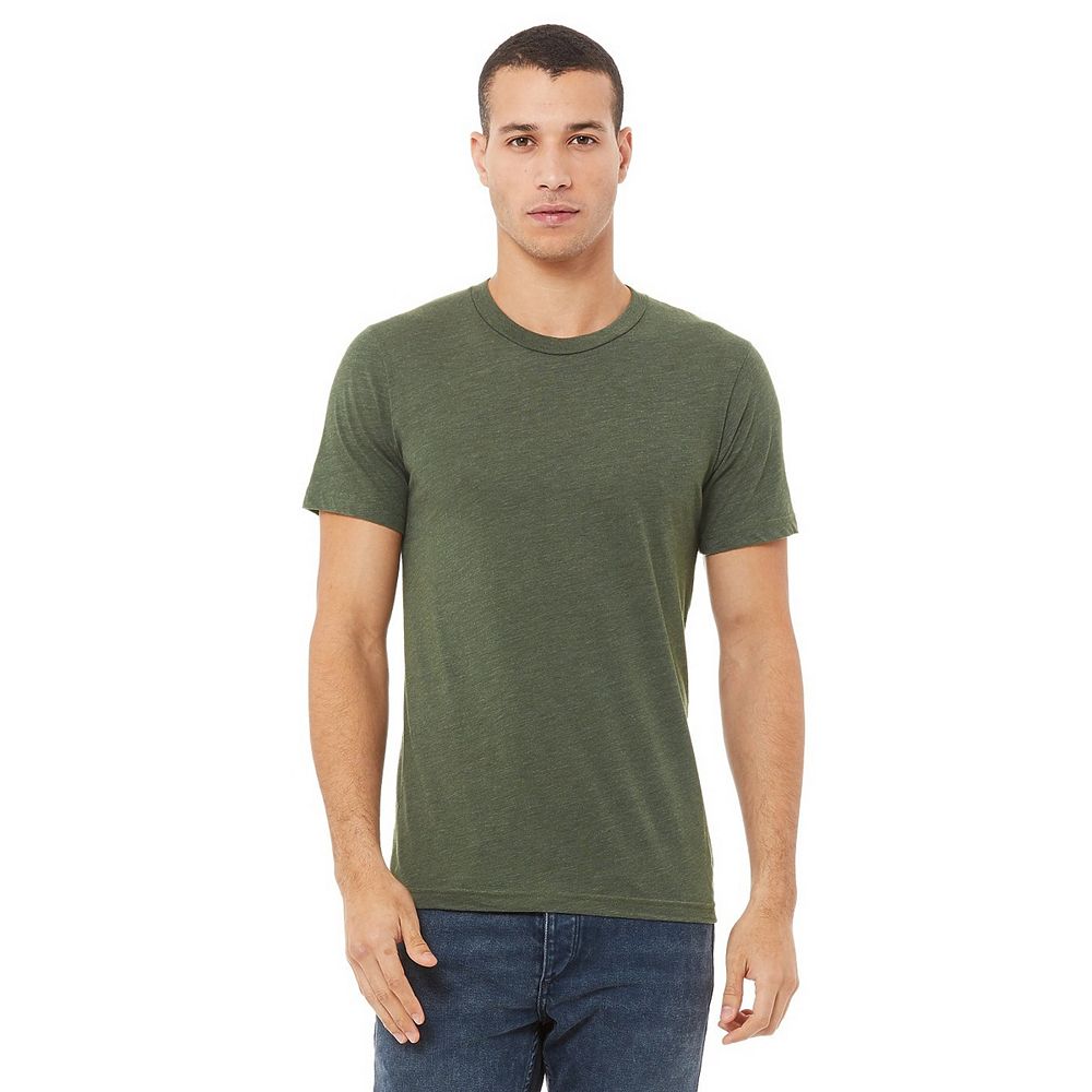 Canvas Men's Triblend Crew Neck Plain Short Sleeve T-Shirt - Soft Blend Tee, Retail Fit, Multiple Sizes