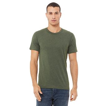 Canvas Mens Triblend Crew Neck Plain Short Sleeve T-Shirt