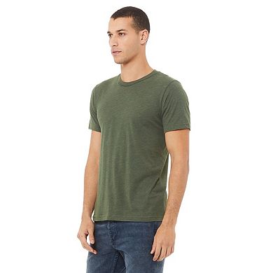 Canvas Mens Triblend Crew Neck Plain Short Sleeve T-Shirt