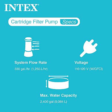 Intex 28601EG 330 GPH Easy Set Swimming Pool Cartridge Filter Pump with GFCI