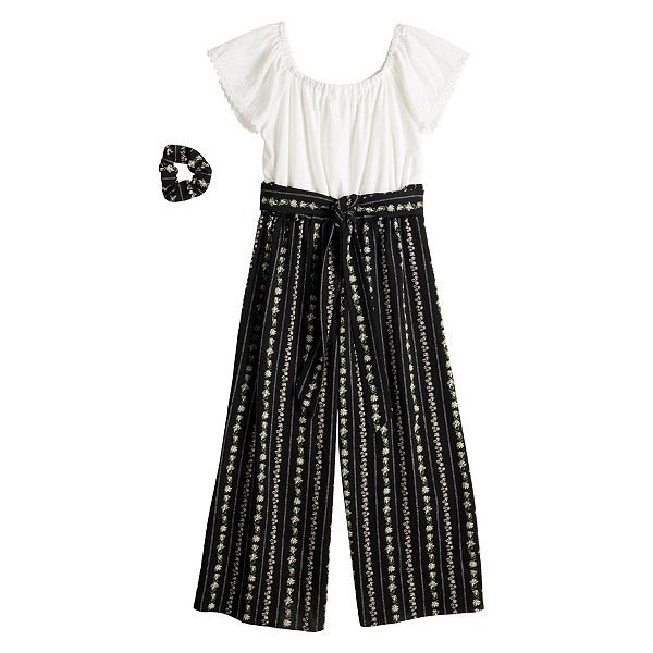Girls 720 Knit Works Paperbag Jumpsuit with Scrunchies in Regular