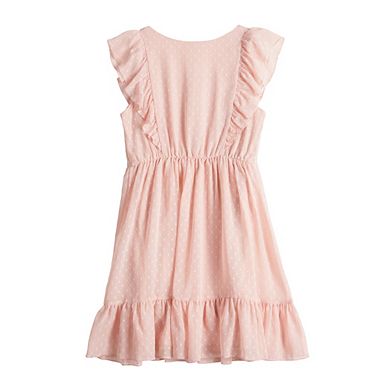 Girls 7-16 Knit Works Ruffle Button Front Tier Dress in Regular & Plus Size