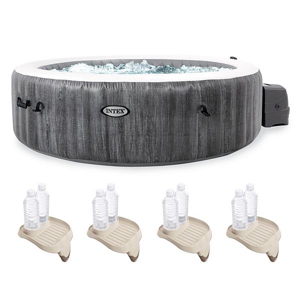 Intex PureSpa Greywood Inflatable Spa & Attachable Drink & Snack Tray