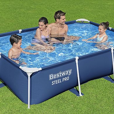 Bestway Steel Pro 8.5'x67"x24" Rectangular Above Ground Outdoor Swimming Pool