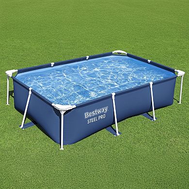 Bestway Steel Pro 8.5'x67"x24" Rectangular Above Ground Outdoor Swimming Pool