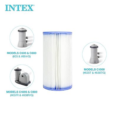 Intex Easy Set Type A or C Filter Replacement Cartridges Pack for Pool, 2 Pack