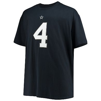 Men's Dak Prescott Navy Dallas Cowboys Big & Tall Player Name & Number T-Shirt