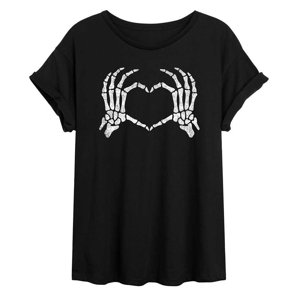 SKELETON HANDS HEART UNISEX LONG SLEEVE TEE