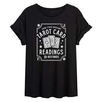 Juniors' "Tarot Card Readings" Oversized Graphic Tee