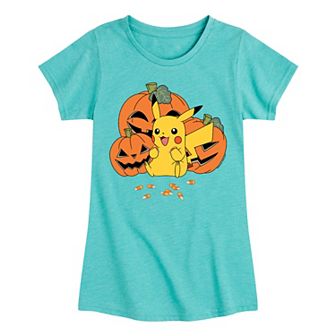 Girls 7-16 Pokemon Pikachu Pumpkins Tee