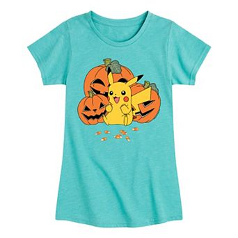 Girls 7-16 Pokemon Pikachu Pumpkins Tee
