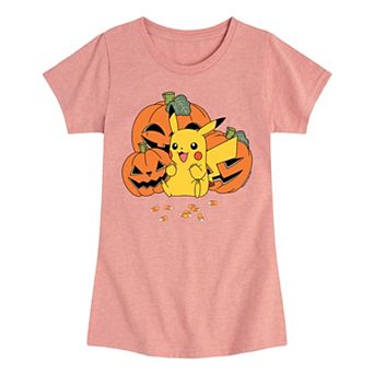 Girls 7-16 Pokemon Pikachu Pumpkins Tee