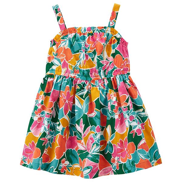 Baby & Toddler Girl Carter's Tropical Floral Print Ruffle Sundress