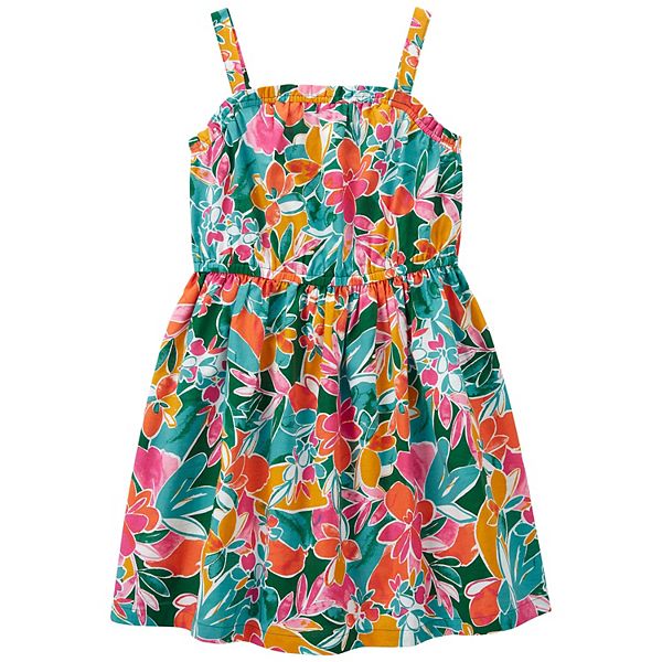 Girls 4-14 Carter's Tropical Floral Print Ruffle Sundress