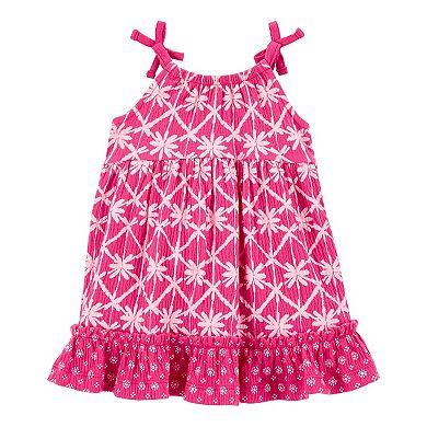 Baby & Toddler Girl Carter's Geometric Crinkle Jersey Dress