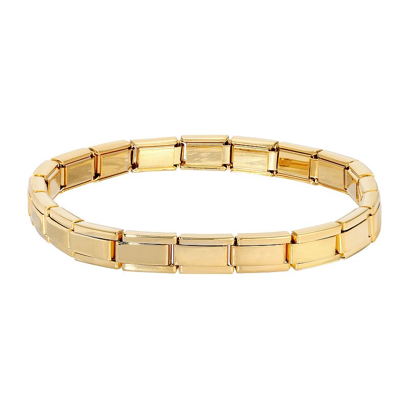 1928 Gold Tone Stretch Stainless Steel Bracelet, Womens, Yellow