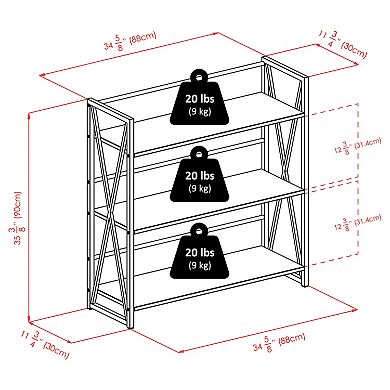 Winsome Wood Isa 3-Tier Bookshelf