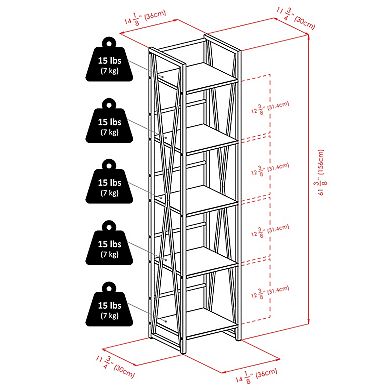 Winsome Wood Isa 5-Tier Bookshelf