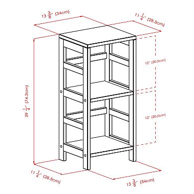 Winsome Wood Leo 3-Tier Shelf & 2 Foldable Baskets Set