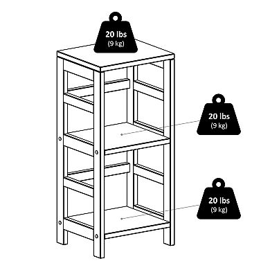 Winsome Wood Leo 3-Tier Shelf & 2 Foldable Baskets Set