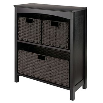 Winsome Wood Terrace 4 pc Accent Shelf & 3 Baskets Set