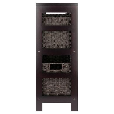 Winsome Wood Leo 4-piece Shelf & 3 Foldable Baskets Set