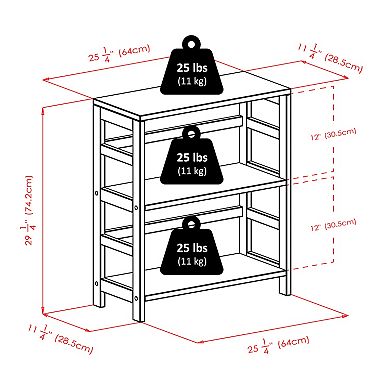 Winsome Wood Leo 4-piece Shelf & 3 Foldable Baskets Set