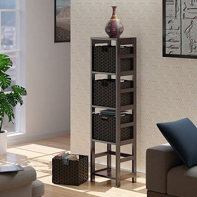 Winsome Wood Leo 5-piece Shelf & 4 Foldable Baskets Set