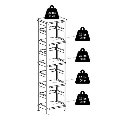 Winsome Wood Leo 5-piece Shelf & 4 Foldable Baskets Set