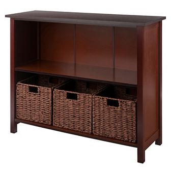 Winsome Wood Milan 4 pc Shelf & 3 Foldable Baskets Set