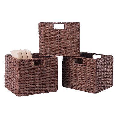 Winsome Wood Milan 4-piece Shelf & 3 Foldable Baskets Set