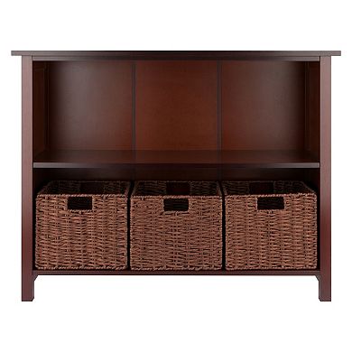 Winsome Wood Milan 4-piece Shelf & 3 Foldable Baskets Set