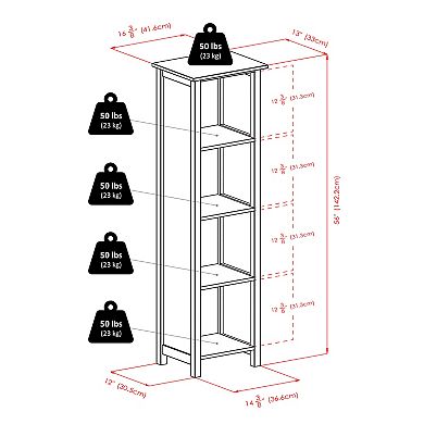 Winsome Wood Milan 5-piece Shelf & 4 Foldable Baskets Set