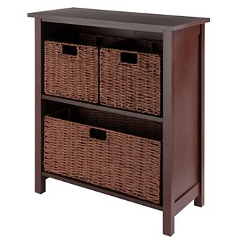 Winsome Wood Milan 4 pc Shelf & 3 Foldable Baskets Set