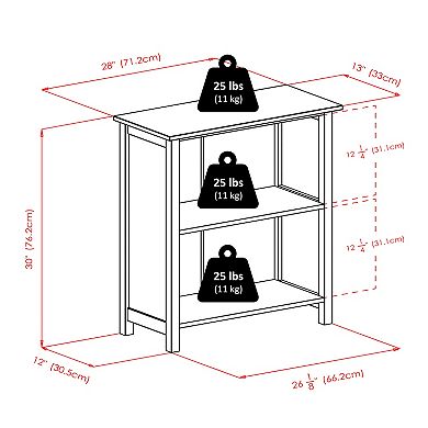 Winsome Wood Milan 4-piece Shelf & 3 Foldable Baskets Set