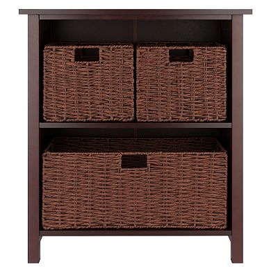 Winsome Wood Milan 4-piece Shelf & 3 Foldable Baskets Set