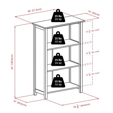 Winsome Wood Milan 6-piece Shelf & 5 Foldable Baskets Set