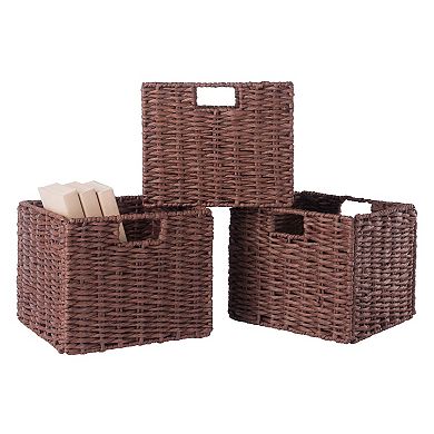 Winsome Wood Adriana 4-piece Storage Bench & 3 Baskets Set