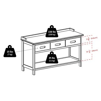 Winsome Wood Adriana 4-piece Storage Bench & 3 Baskets Set