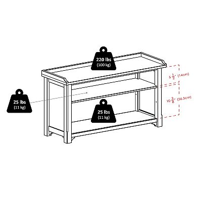 Winsome Wood Milan 4-piece Storage Bench & 3 Baskets Set