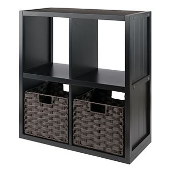 Winsome Wood Timothy 3 pc Shelf & 2 Baskets Set
