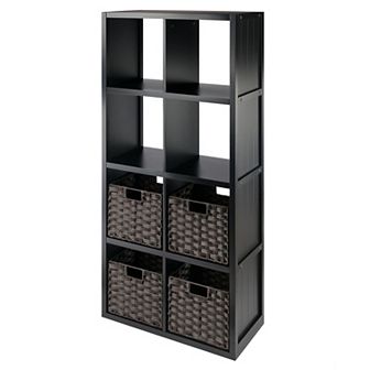 Winsome Wood Timothy 5 pc Shelf & 4 Baskets Set
