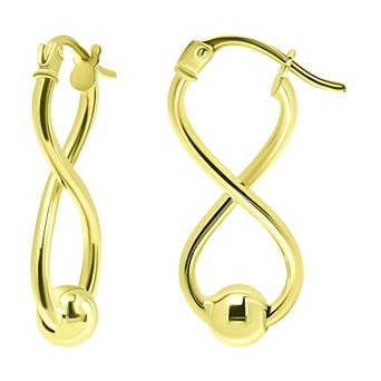 Aleure Precioso Sterling Silver Bead Infinity Earrings