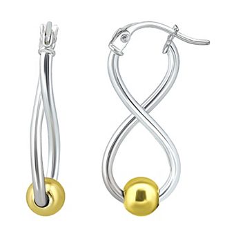 Aleure Precioso Sterling Silver Bead Infinity Earrings