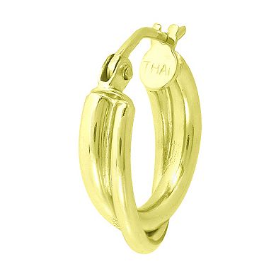 Aleure Precioso Sterling Silver Double Tube Hoop Earrings